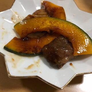 かぼちゃと牛肉の焼肉のたれ炒め